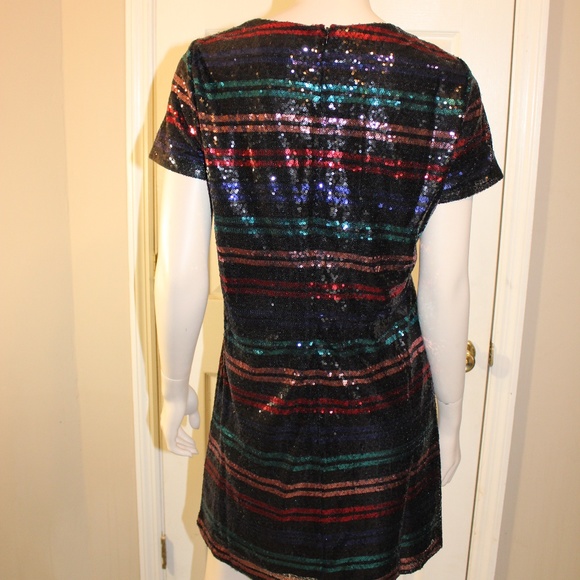 Devlin Striped Sequin Dress Size Small New Year's Eve - Picture 5 of 9